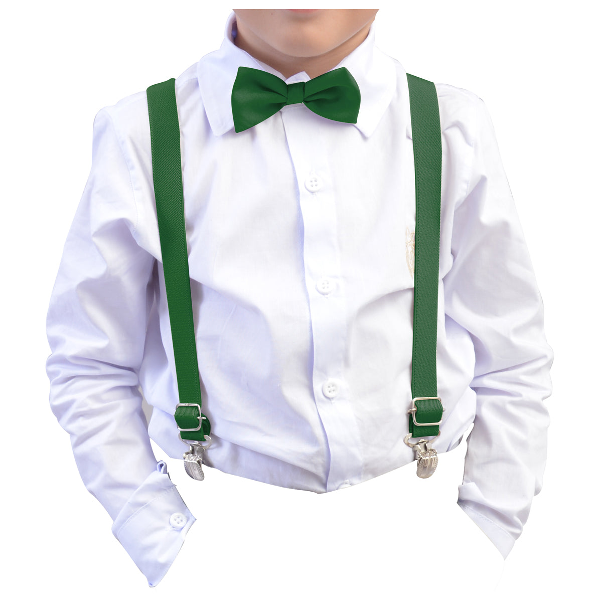 Kit Camisa Manga Longa Branca e Kit Suspensório e Gravata Infantil Diversas cores (Atacado)