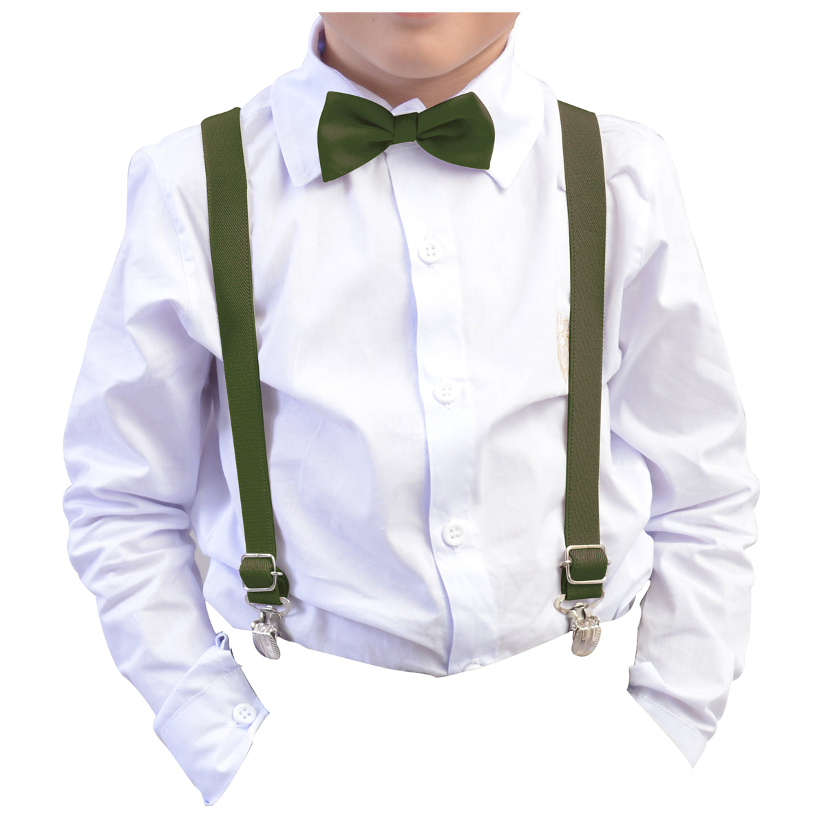 Kit Camisa Manga Longa Branca e Kit Suspensório e Gravata Infantil Diversas cores (Atacado)