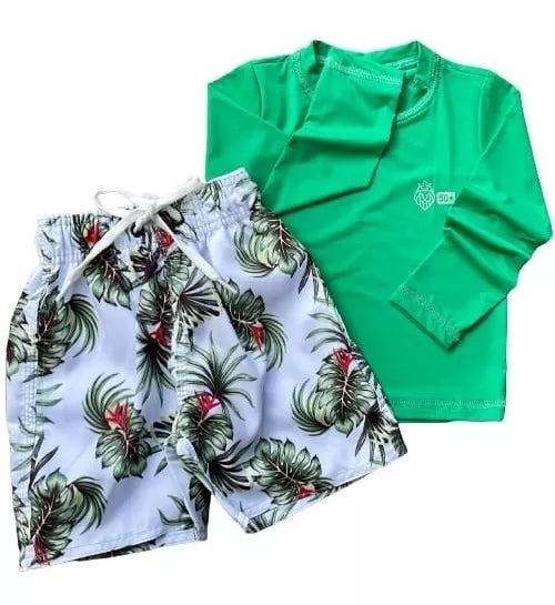 Conjunto Verão Infantil Moda Praia Piscina Proteção Uv50+ (Atacado)