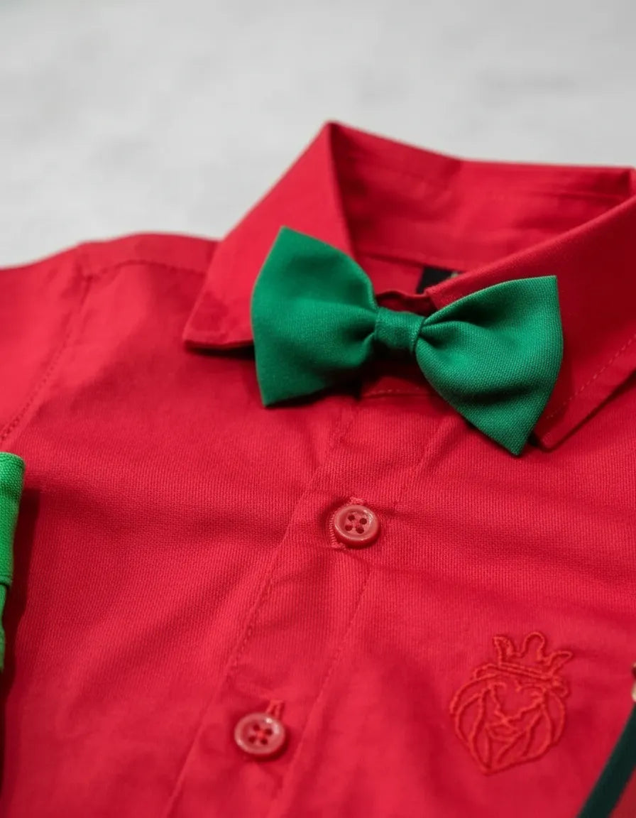 Roupa de Natal Infantil Menino – Conjunto com Bermuda