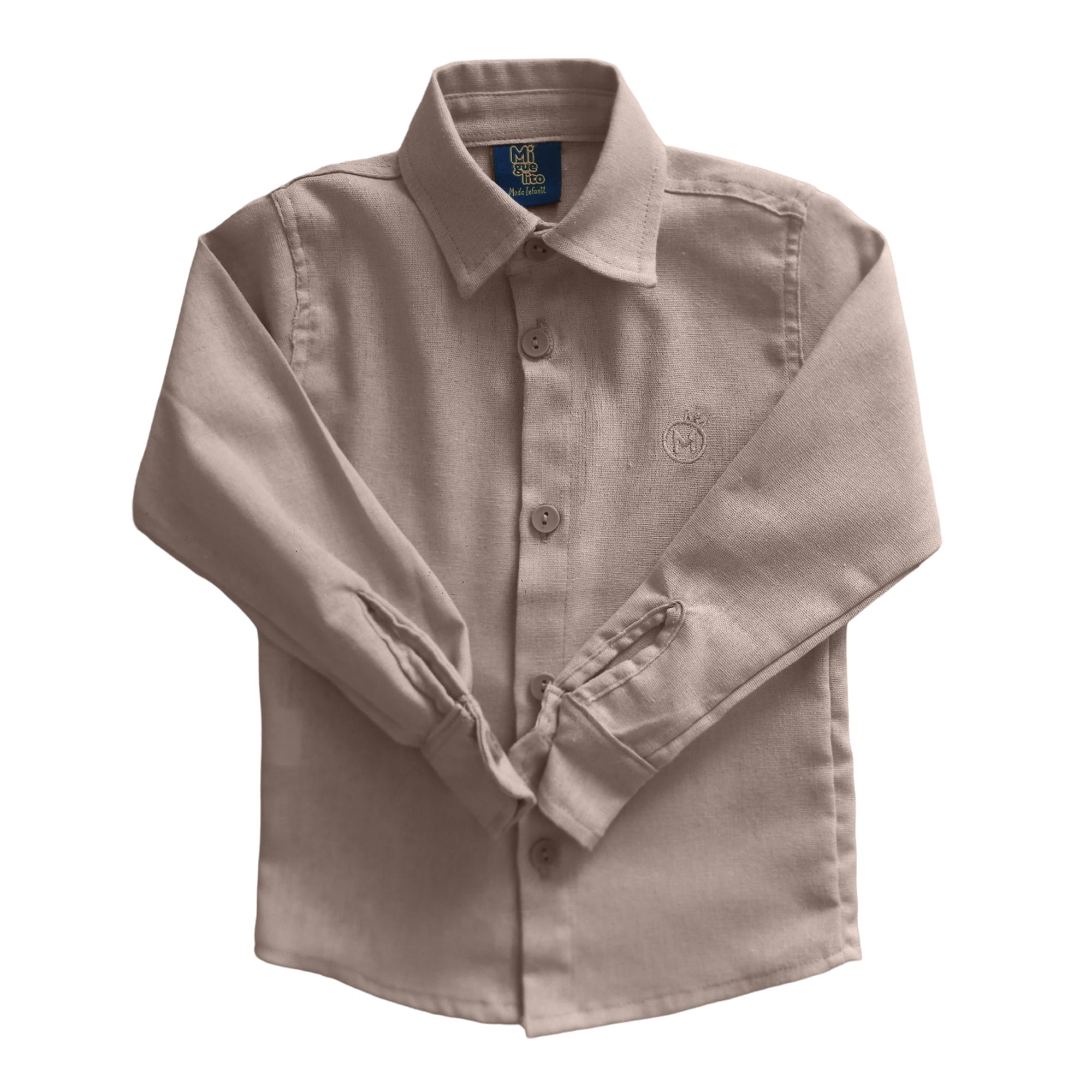 Camisa Linho Infantil Manga Longa Premium Menino Social 2 ao 8 anos