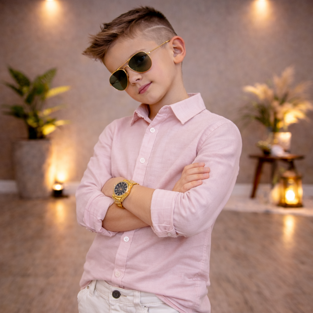 Camisa Linho Manga Longa Premium Menino 1 ao 16 anos