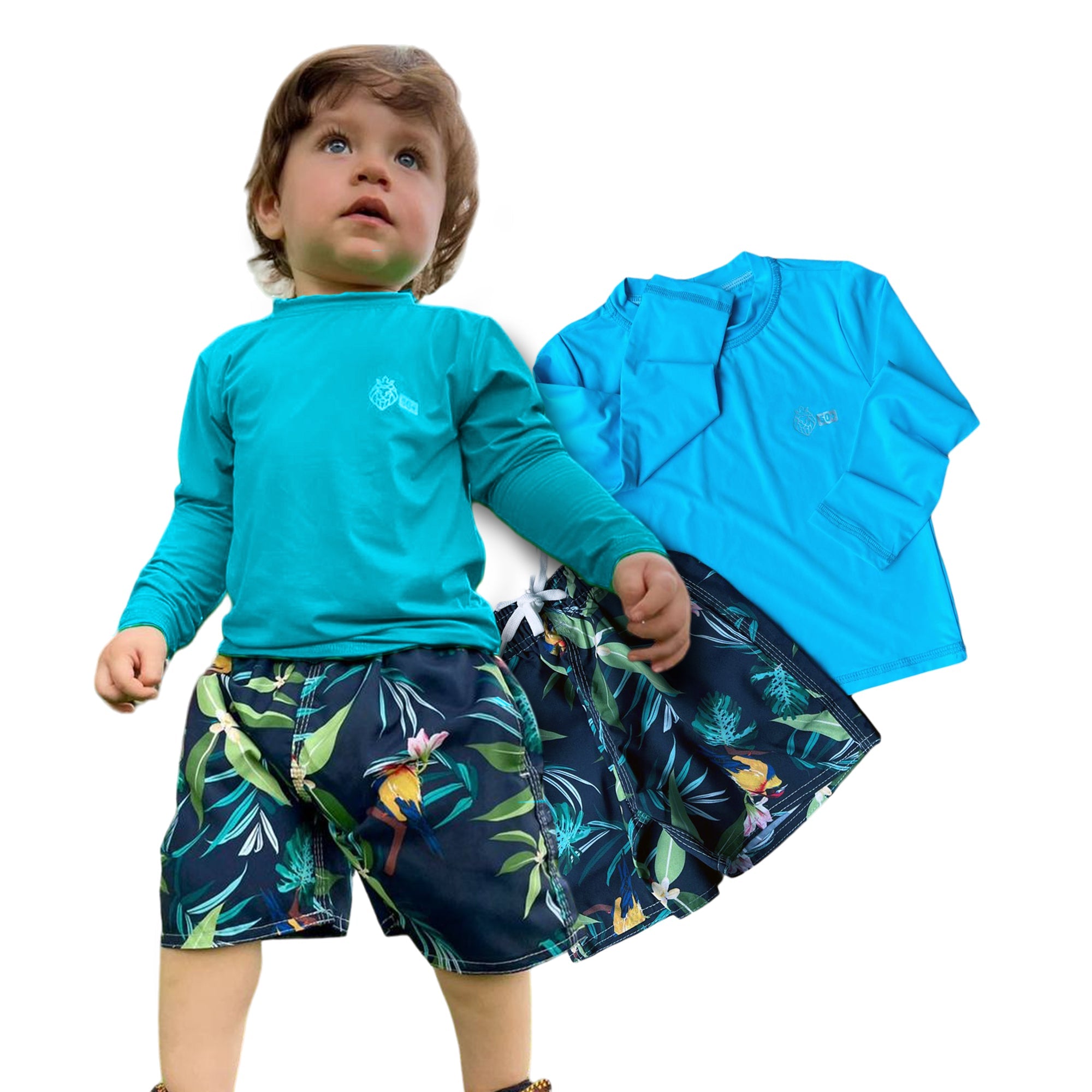 Conjunto Verão Infantil Moda Praia Piscina Proteção Uv50+ (Atacado)