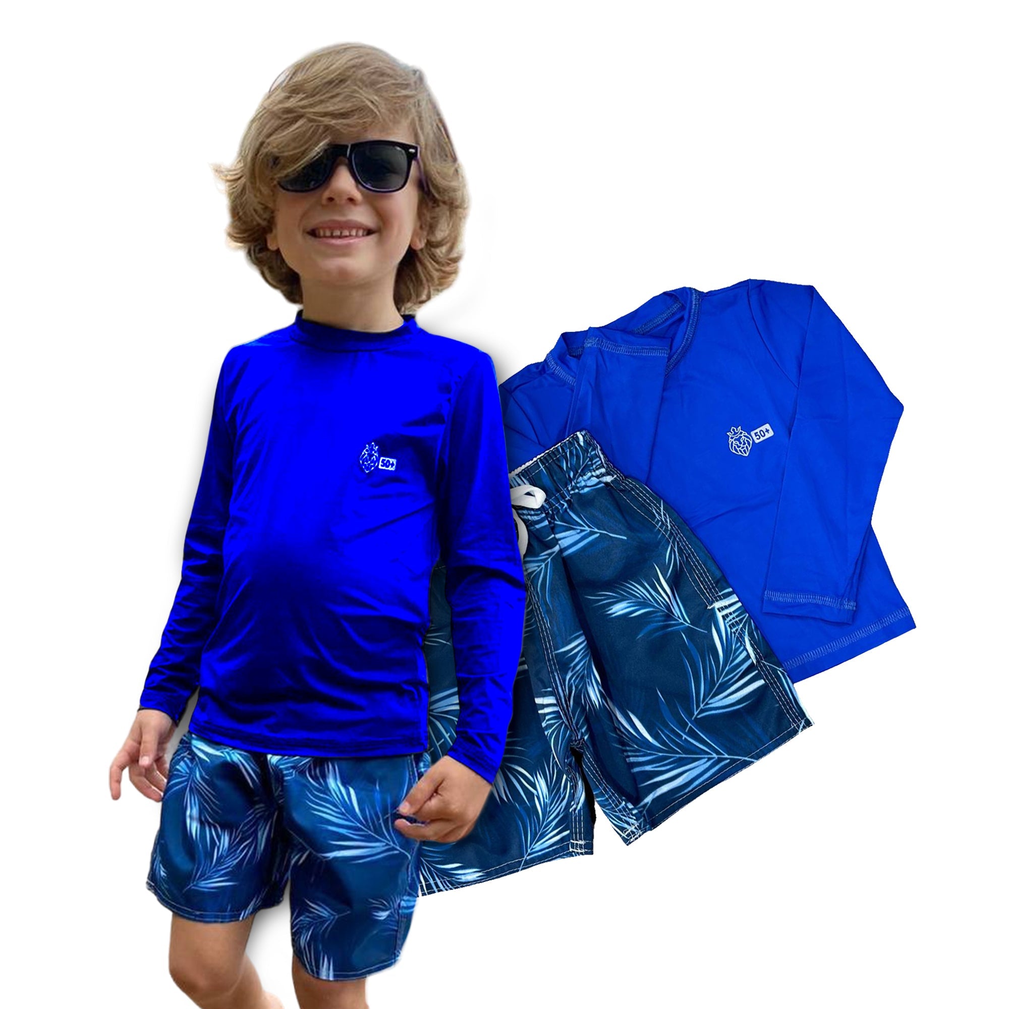 Conjunto Verão Infantil Moda Praia Piscina Proteção Uv50+ (Atacado)
