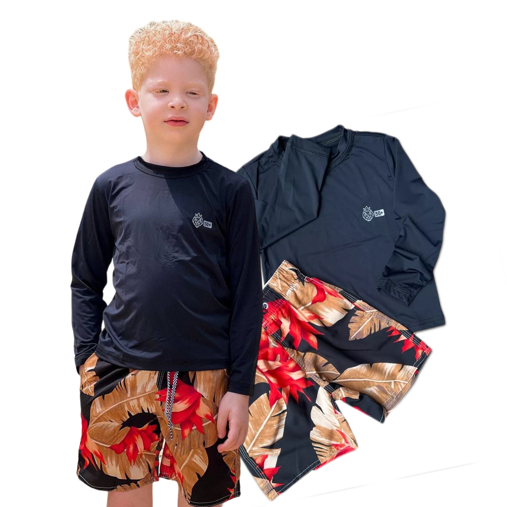 Conjunto Verão Infantil Moda Praia Piscina Proteção Uv50+ (Atacado)