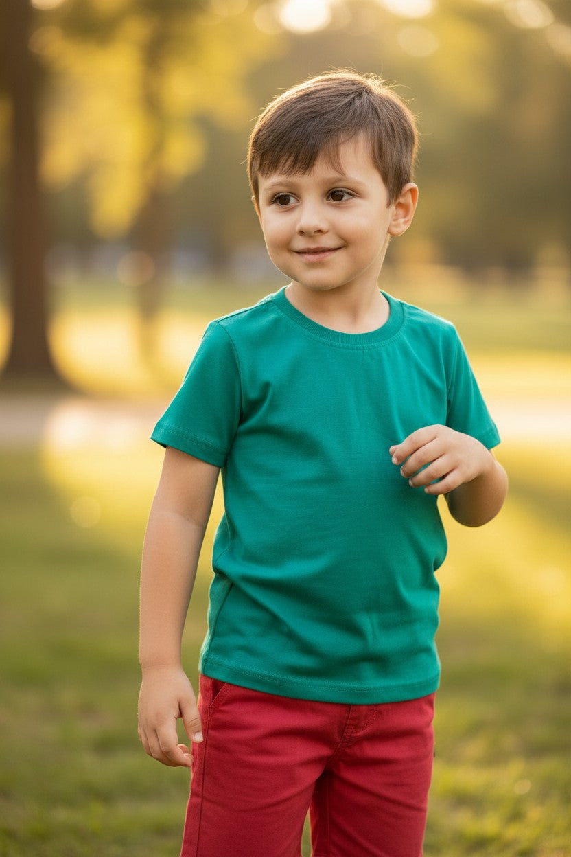 Conjunto Infantil Menino Natal camisa básica 2 a 8 anos
