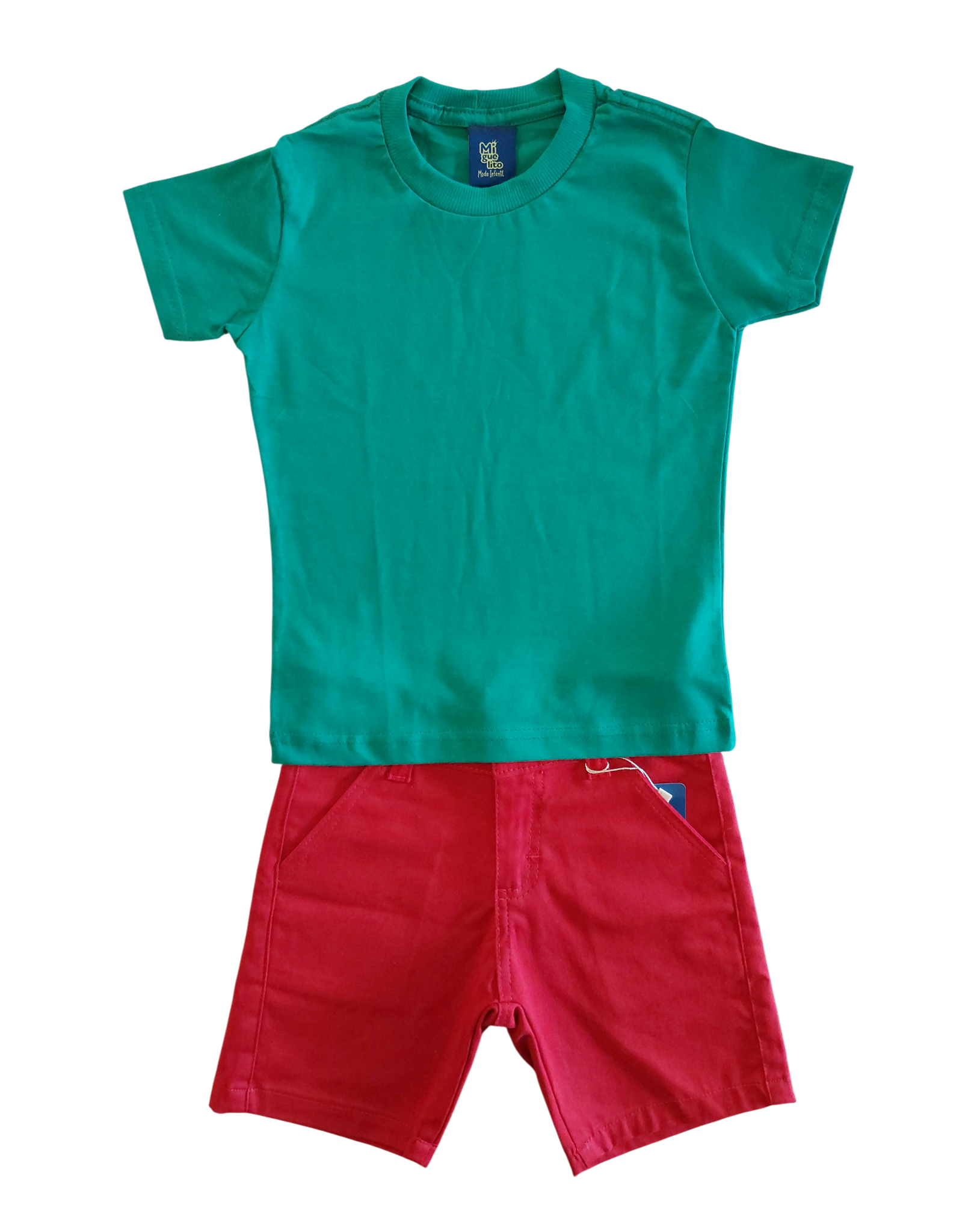 Conjunto Infantil Menino Natal camisa básica 2 a 8 anos