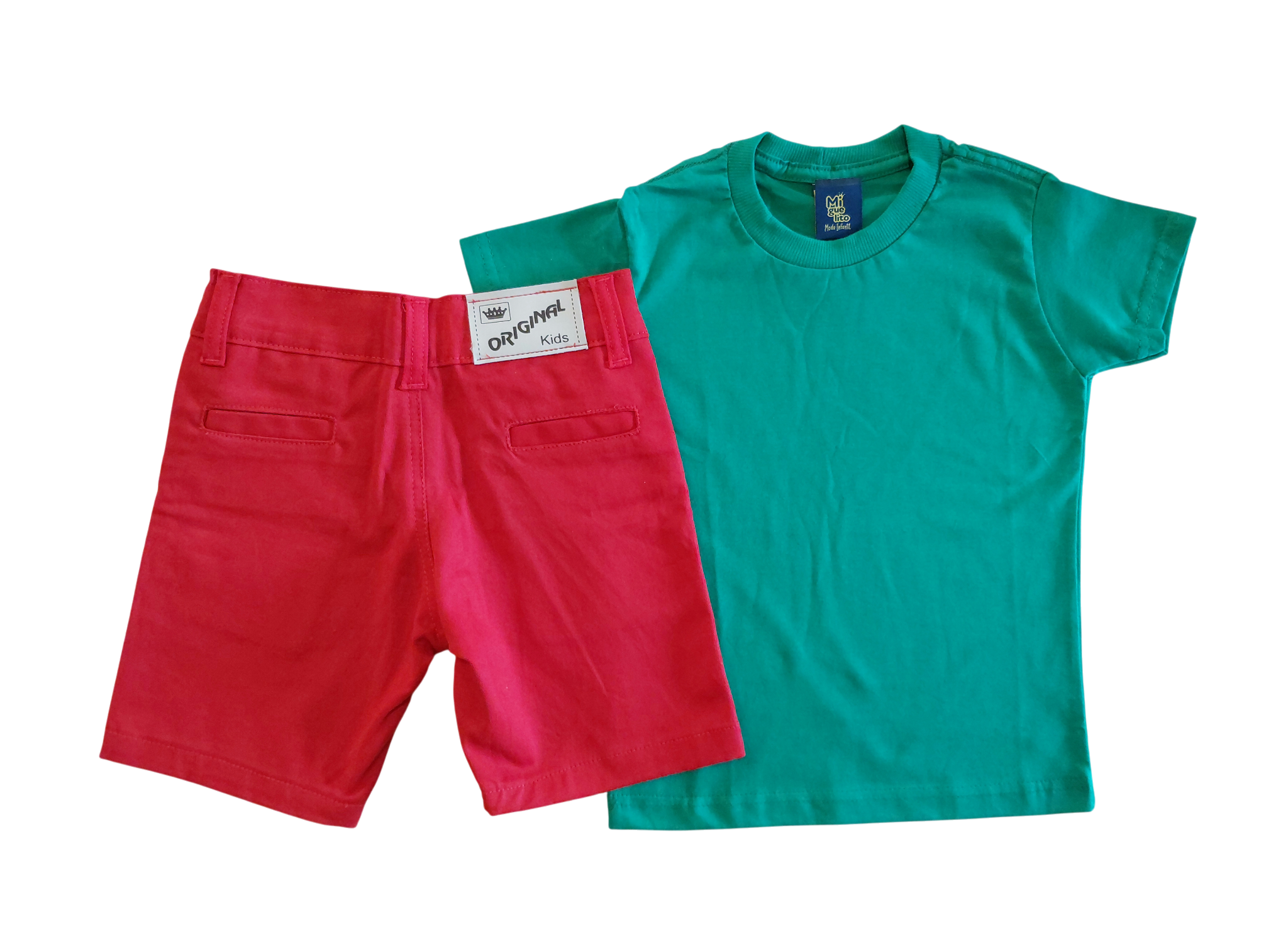 Conjunto Infantil Menino Natal camisa básica 2 a 8 anos