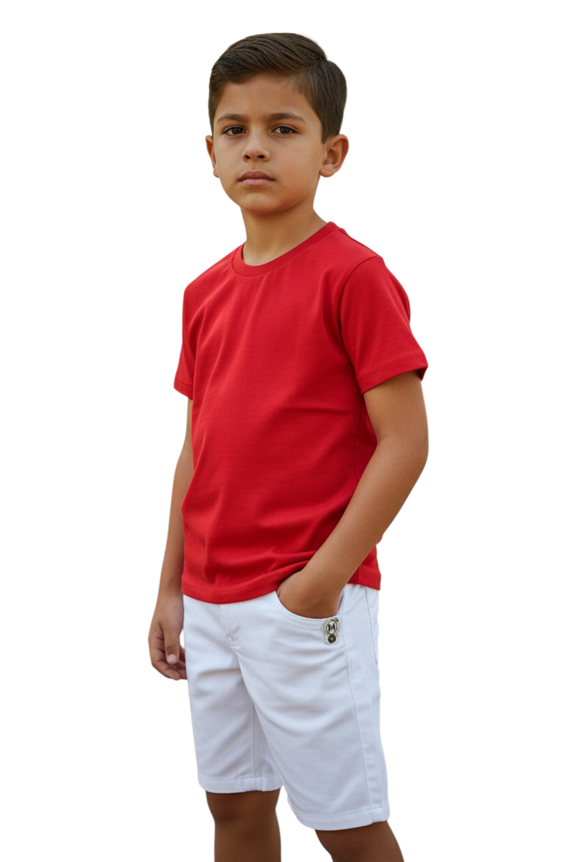 Conjunto Infantil Menino Natal camisa básica 2 a 8 anos