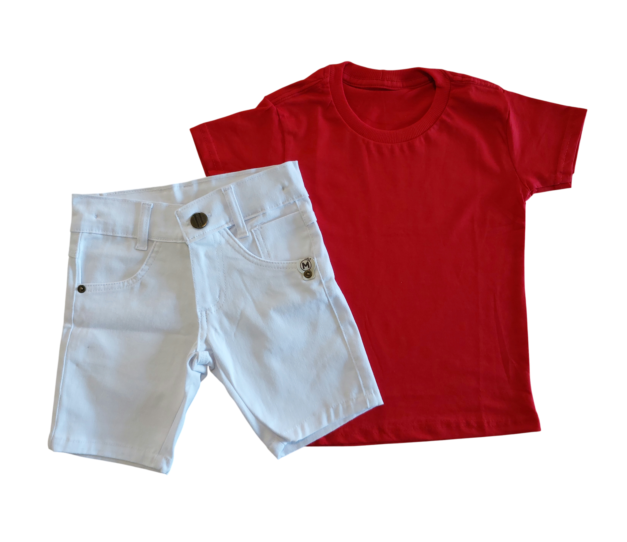Conjunto Infantil Menino Natal camisa básica 2 a 8 anos