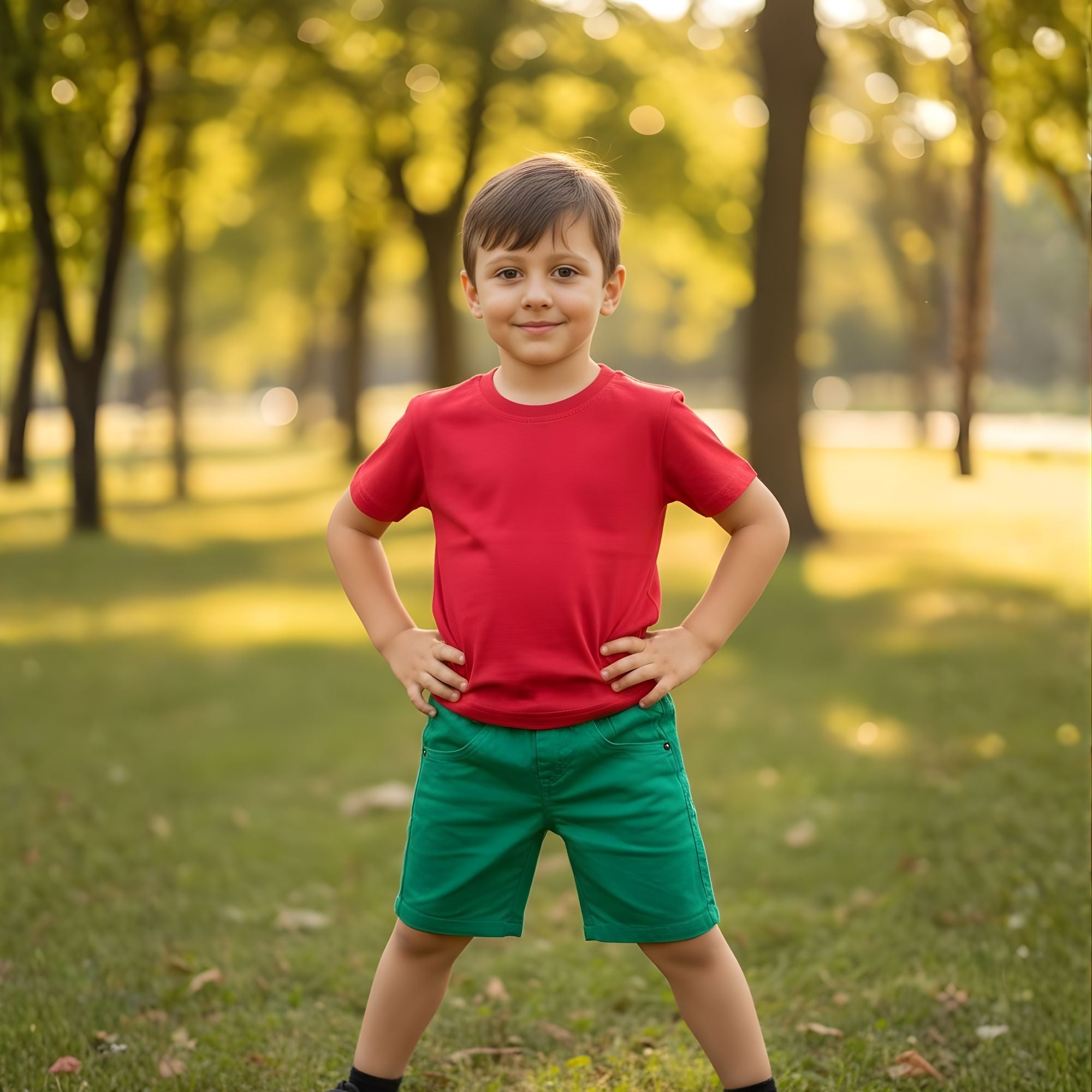Conjunto Infantil Menino Natal camisa básica 2 a 8 anos