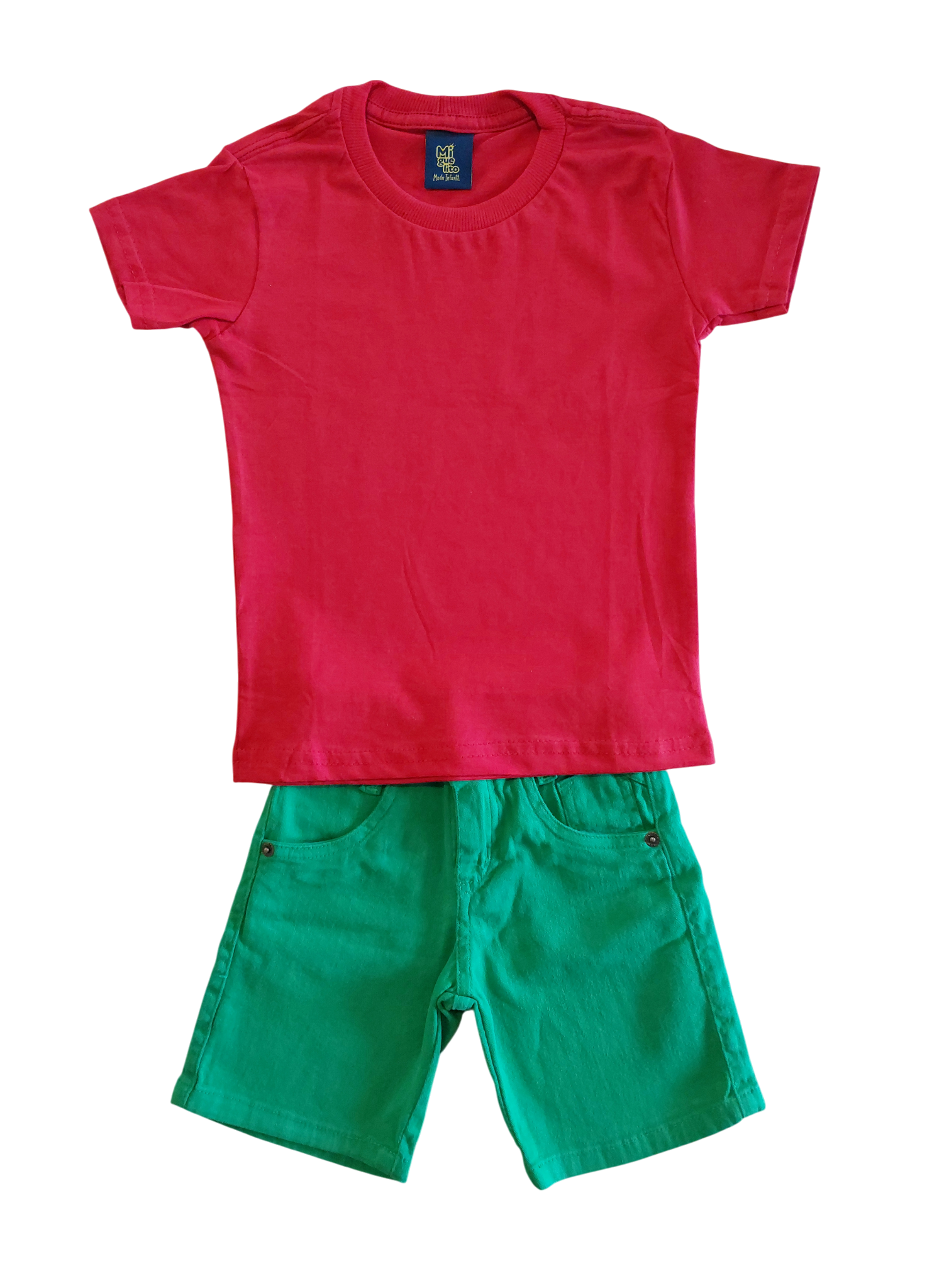 Conjunto Infantil Menino Natal camisa básica 2 a 8 anos