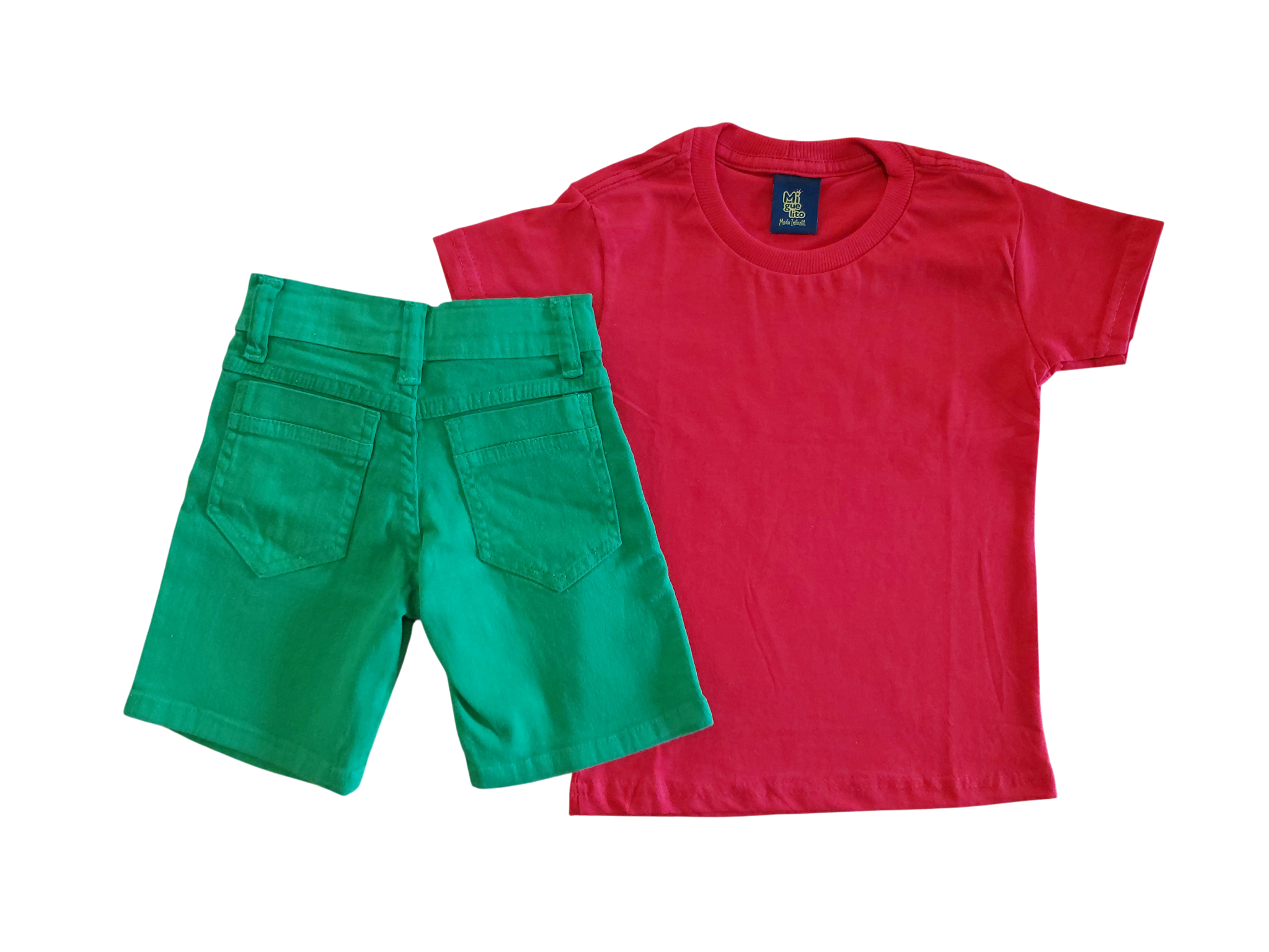 Conjunto Infantil Menino Natal camisa básica 2 a 8 anos