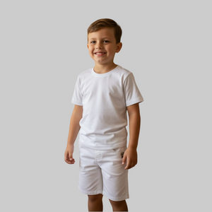 Conjunto Camiseta Infantil Menino Ano Novo Réveillon Festas Branco 2 a 8 anos