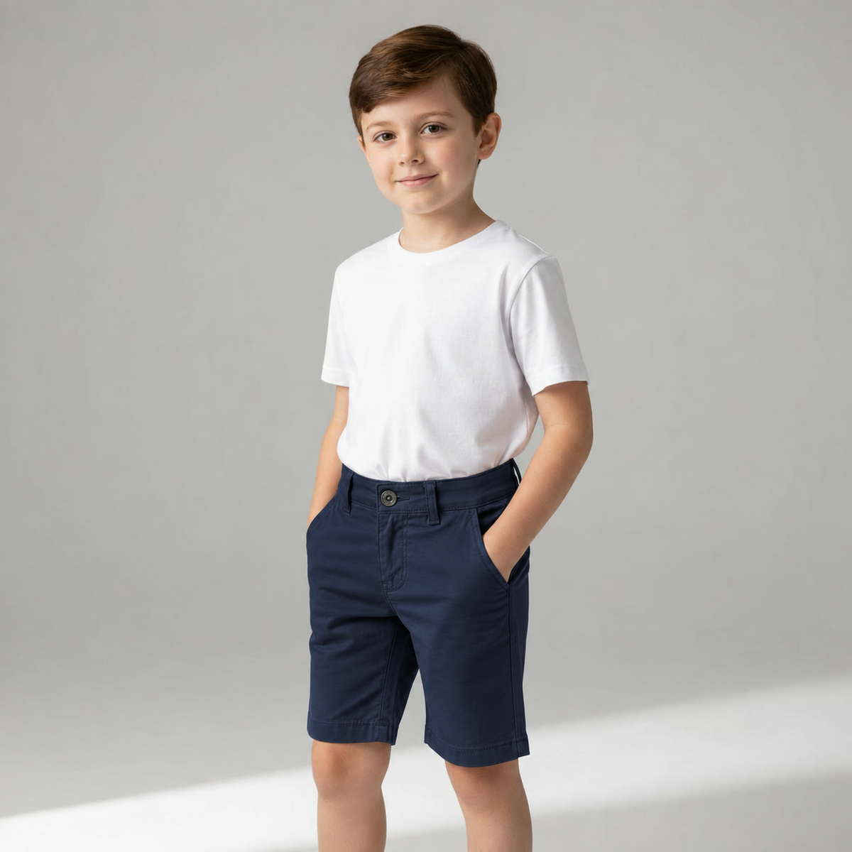 Bermuda Infantil de Sarja com Bolso Faca – P ao 16