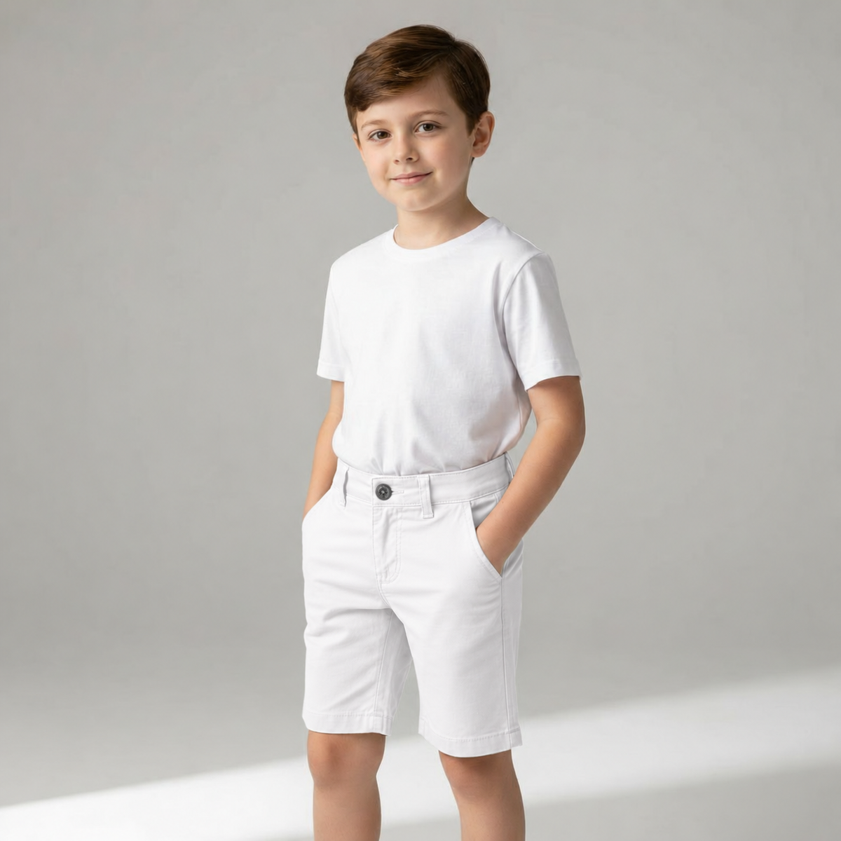 Bermuda Infantil de Sarja com Bolso Faca – P ao 16
