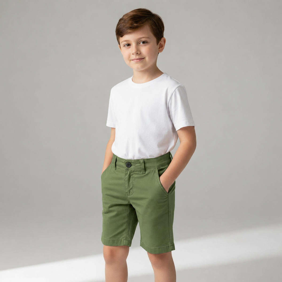 Bermuda Infantil de Sarja com Bolso Faca – P ao 16