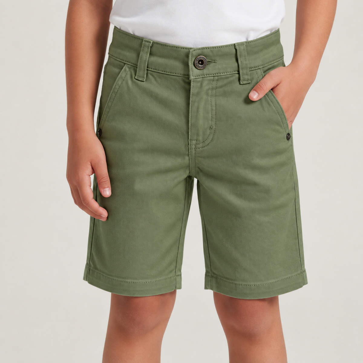 Bermuda Infantil de Sarja com Bolso Faca – P ao 16