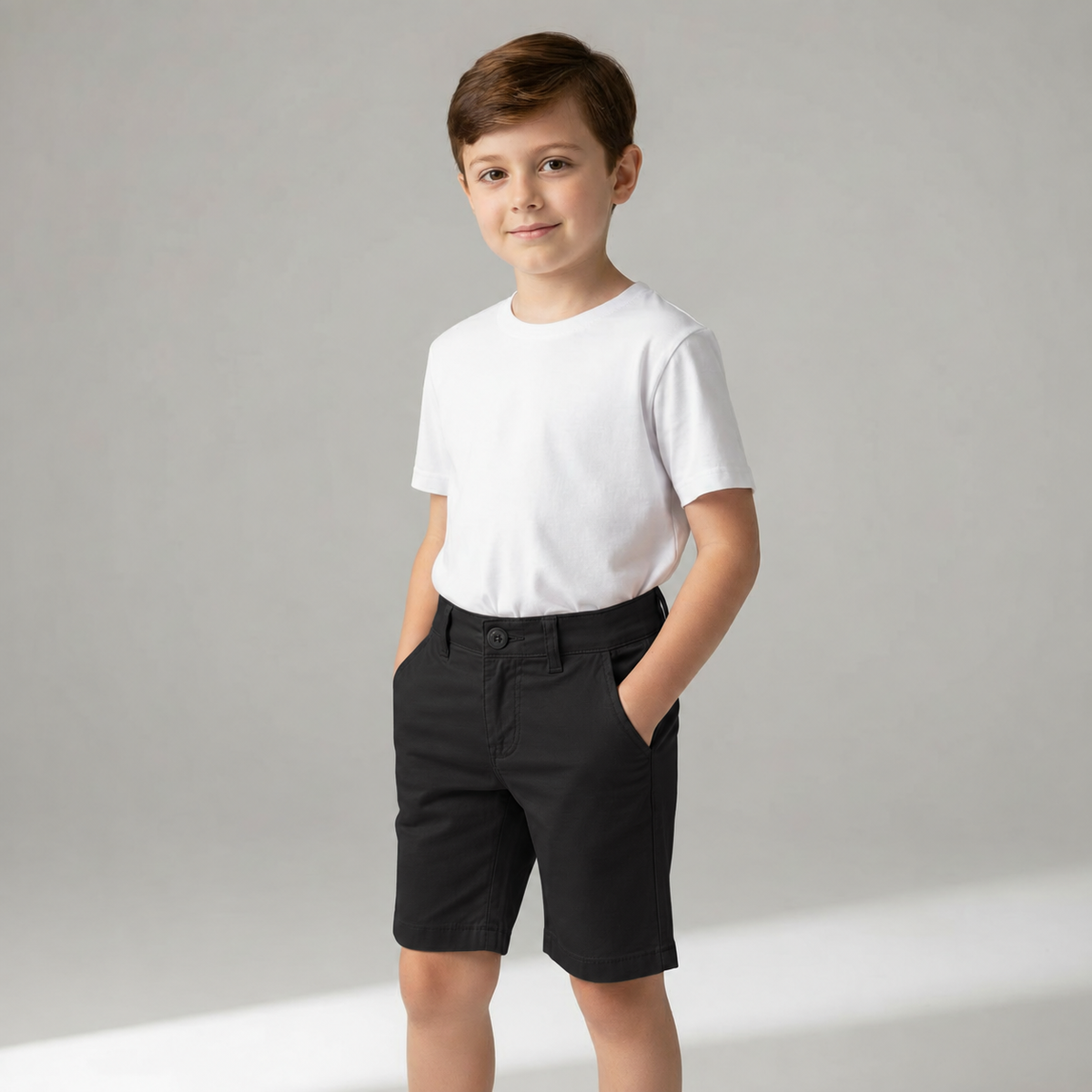 Bermuda Infantil de Sarja com Bolso Faca – P ao 16