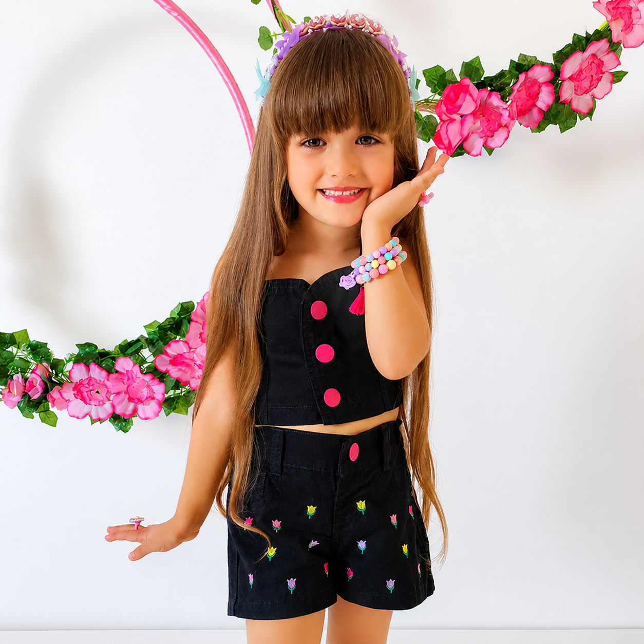 Conjunto Short & Cropped Sarja Garotas Menina Bloguerinhas