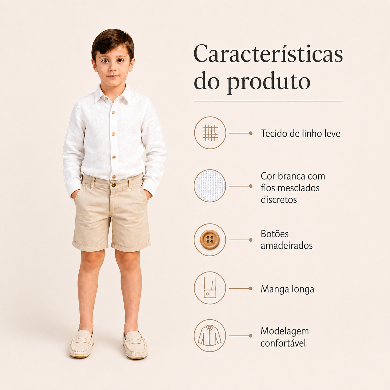 Camisa Linho Manga Longa Premium
