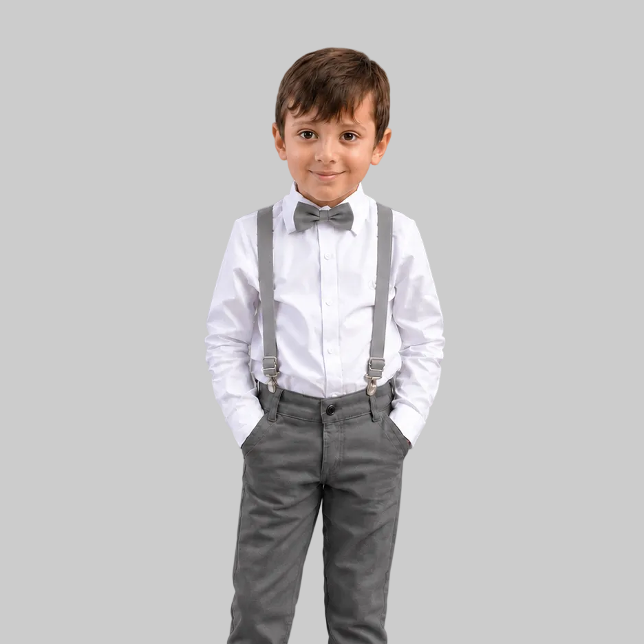 Conjunto Pajem Chumbo e Cinza - Kit com 4 peças