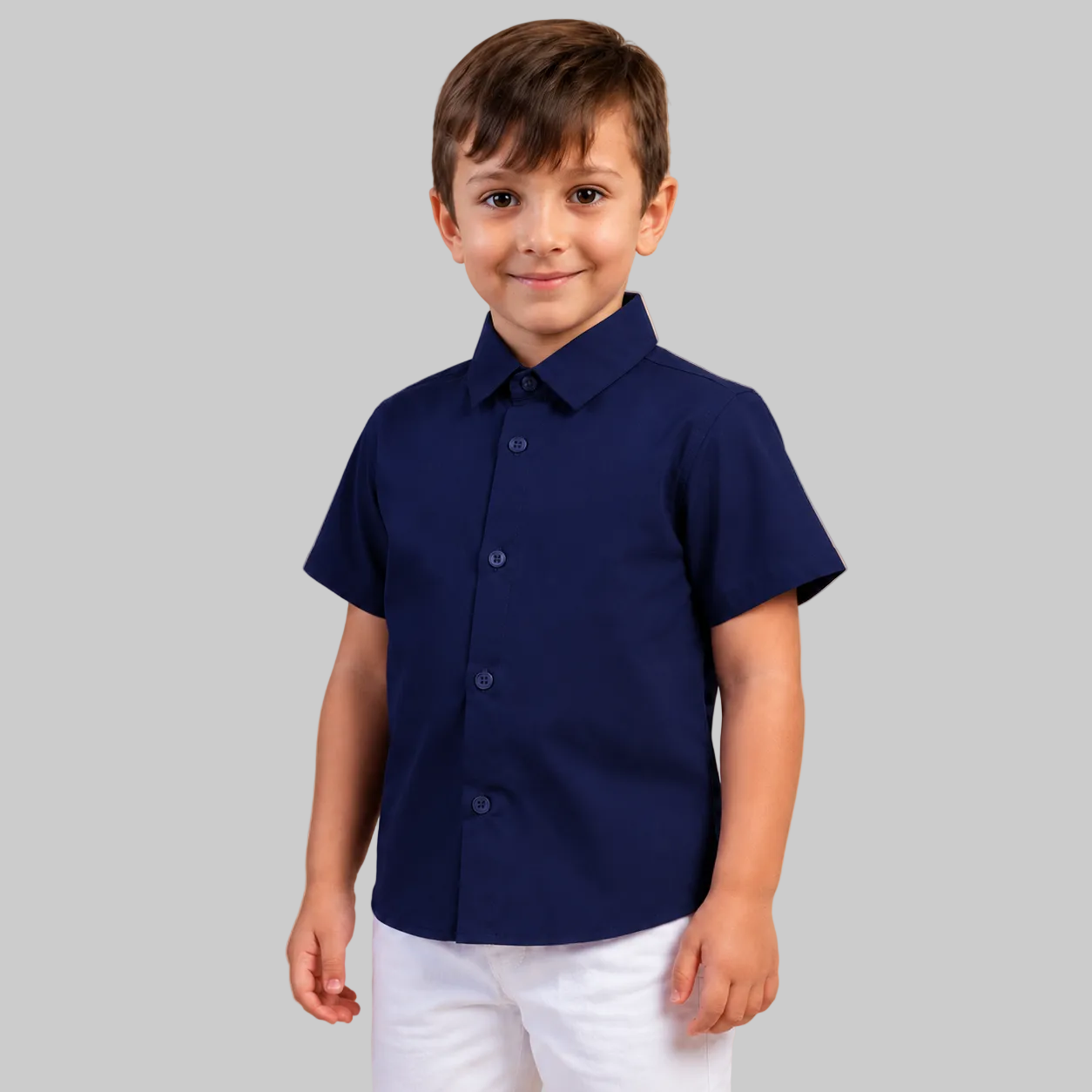 Camisa Social infantil Manga Curta Batizado Varias cores 1 ao 8