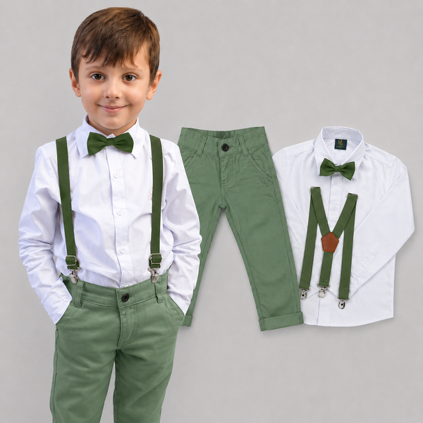 Conjunto Para Casamento Pajem Verde Musgo e Verde Oliva 1 ao 16 anos