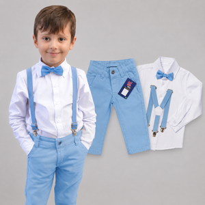 Conjunto Formatura Azul Bebê Manga Longa Infantil e Juvenil P ao 16 anos