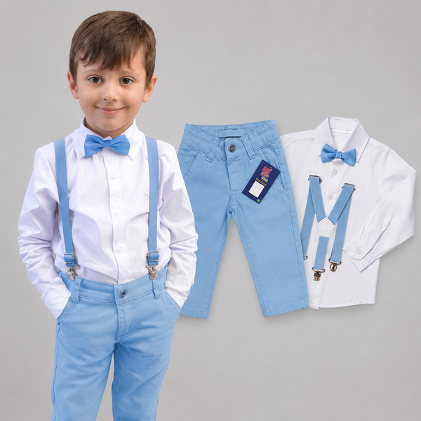 Conjunto Formatura Azul Bebê Manga Longa Infantil e Juvenil P ao 16 anos