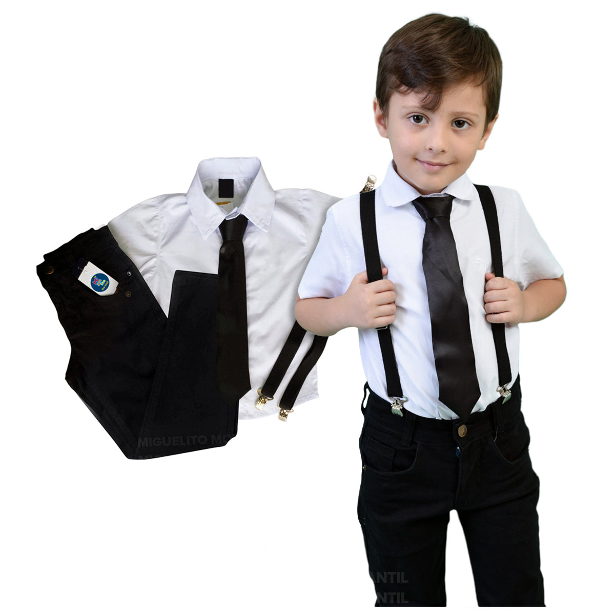 Roupa Temática Chefinho Camisa Calça Suspensório Sapato (Atacado)