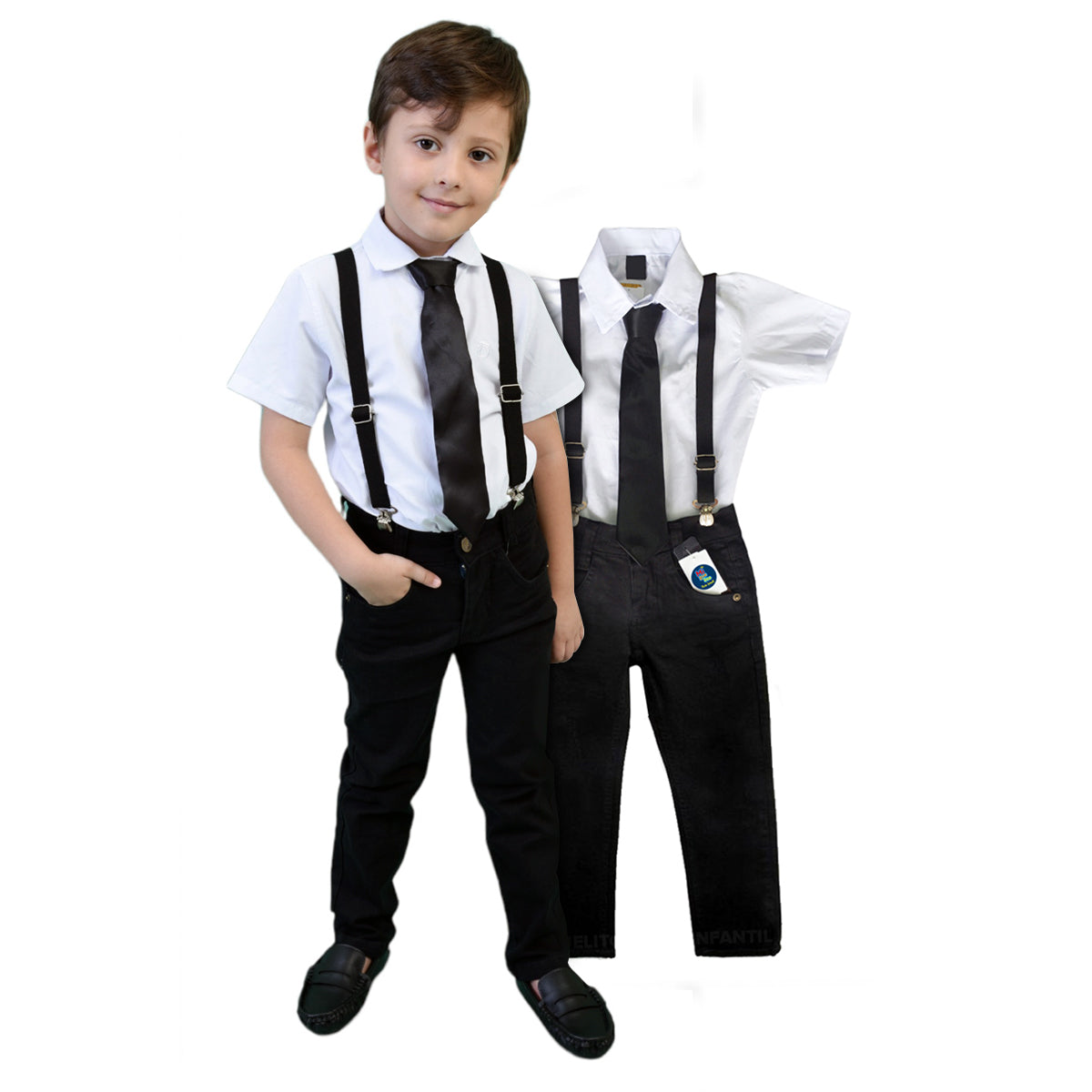 Roupa Temática Chefinho Camisa Calça Suspensório Sapato (Atacado)