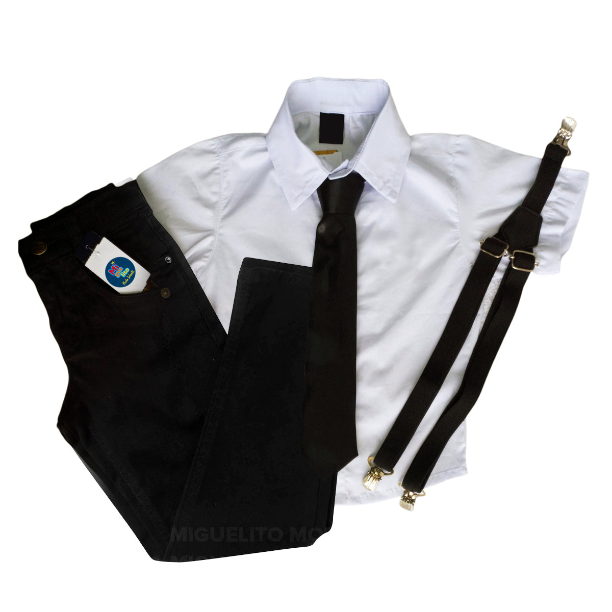 Roupa Aniversário Poderoso Chefinho Menino Preto P ao 8 anos (Atacado)