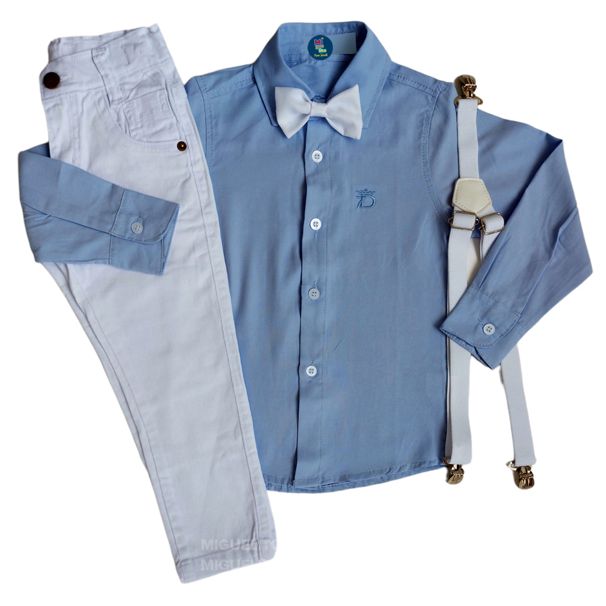 Conjunto Roupa Social Infantil Estilosa Menino Branco P ao 16 anos (Atacado)