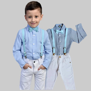 Conjunto Roupa Social Infantil Estilosa Menino Branco P ao 16 anos (Atacado)