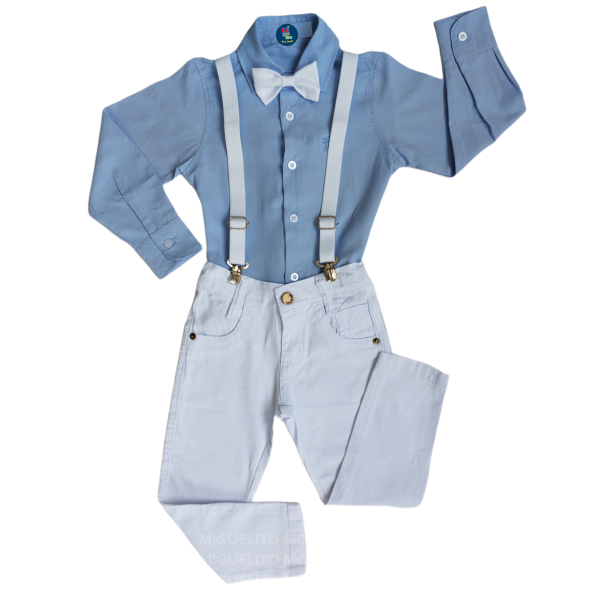 Conjunto Roupa Social Infantil Estilosa Menino Branco P ao 16 anos (Atacado)