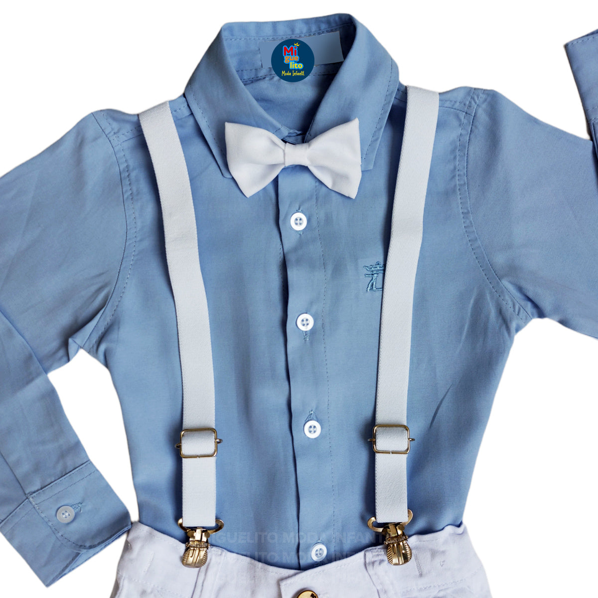 Conjunto Roupa Social Infantil Estilosa Menino Branco P ao 16 anos (Atacado)