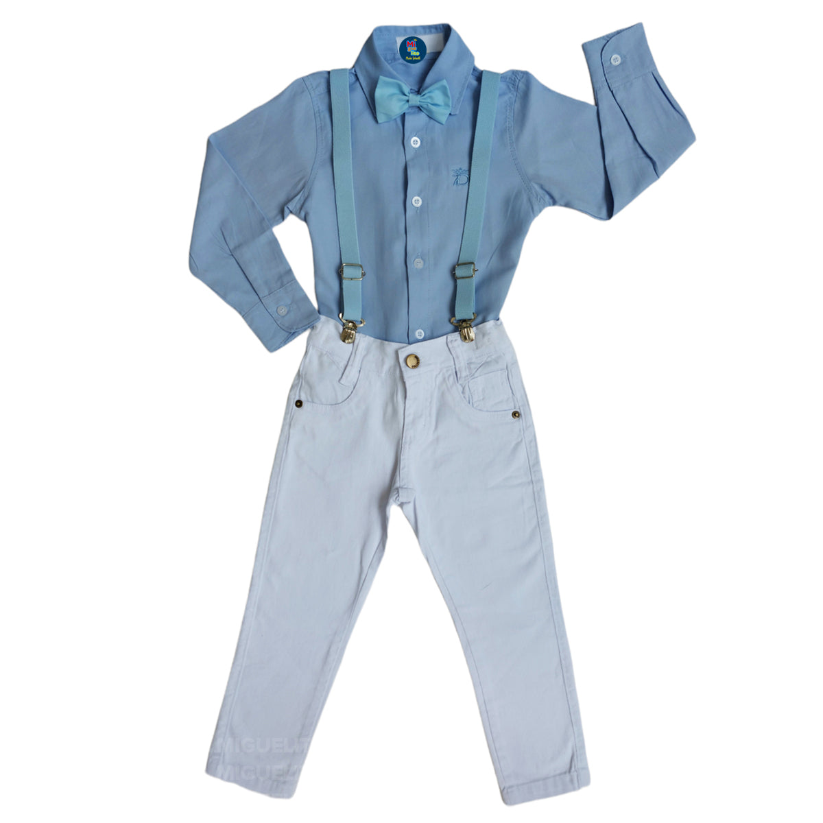 Conjunto Roupa Social Infantil Estilosa Menino Branco P ao 16 anos (Atacado)