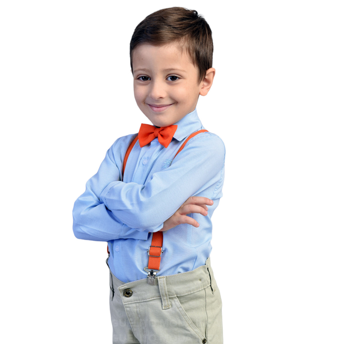 Roupa temática ideal para festa Blippi com calça bege com azul bebe P ao 16 anos (Atacado)