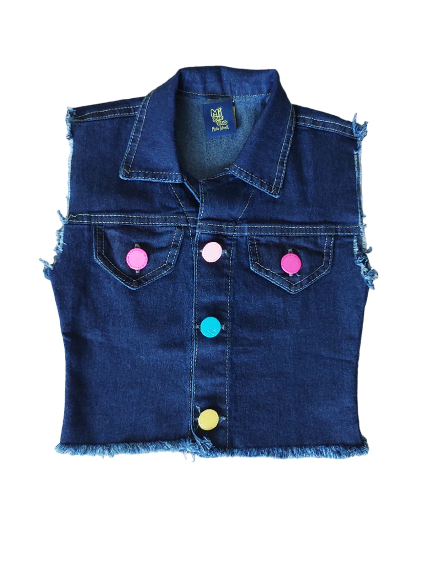 Colete Feminino Jeans Estiloso 2 ao 8 anos (Atacado)