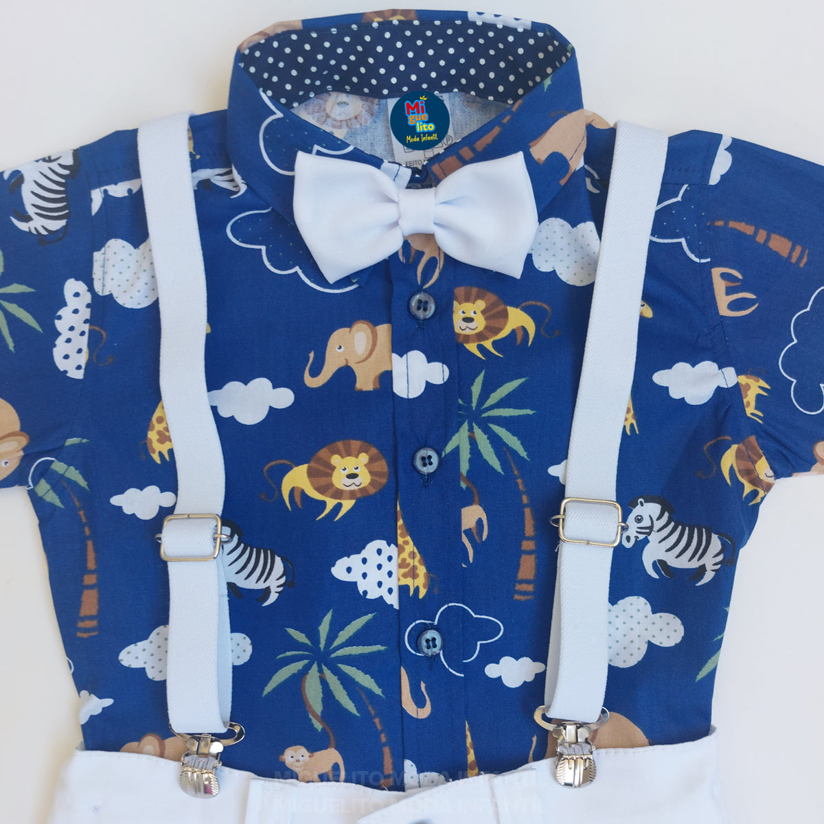 Conjunto Social Safari Infantil Menino Festa Aniversário - Azul (Atacado)