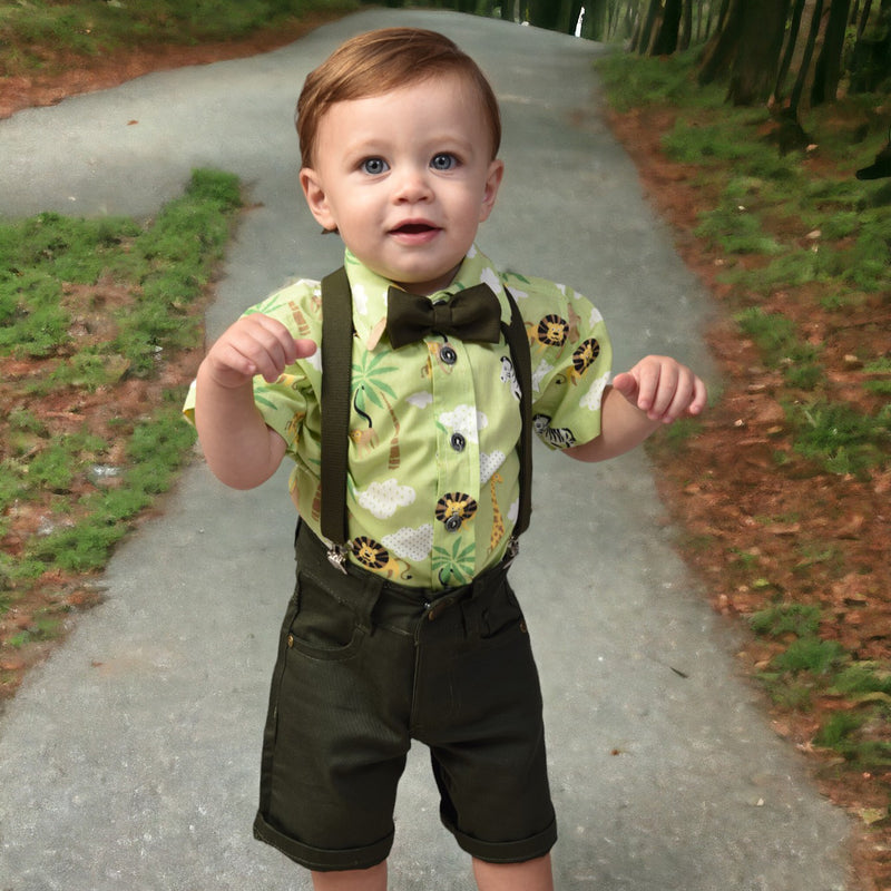 Roupa Festa Infantil Safari Arca De Noé Bege Rei Leão Bebê