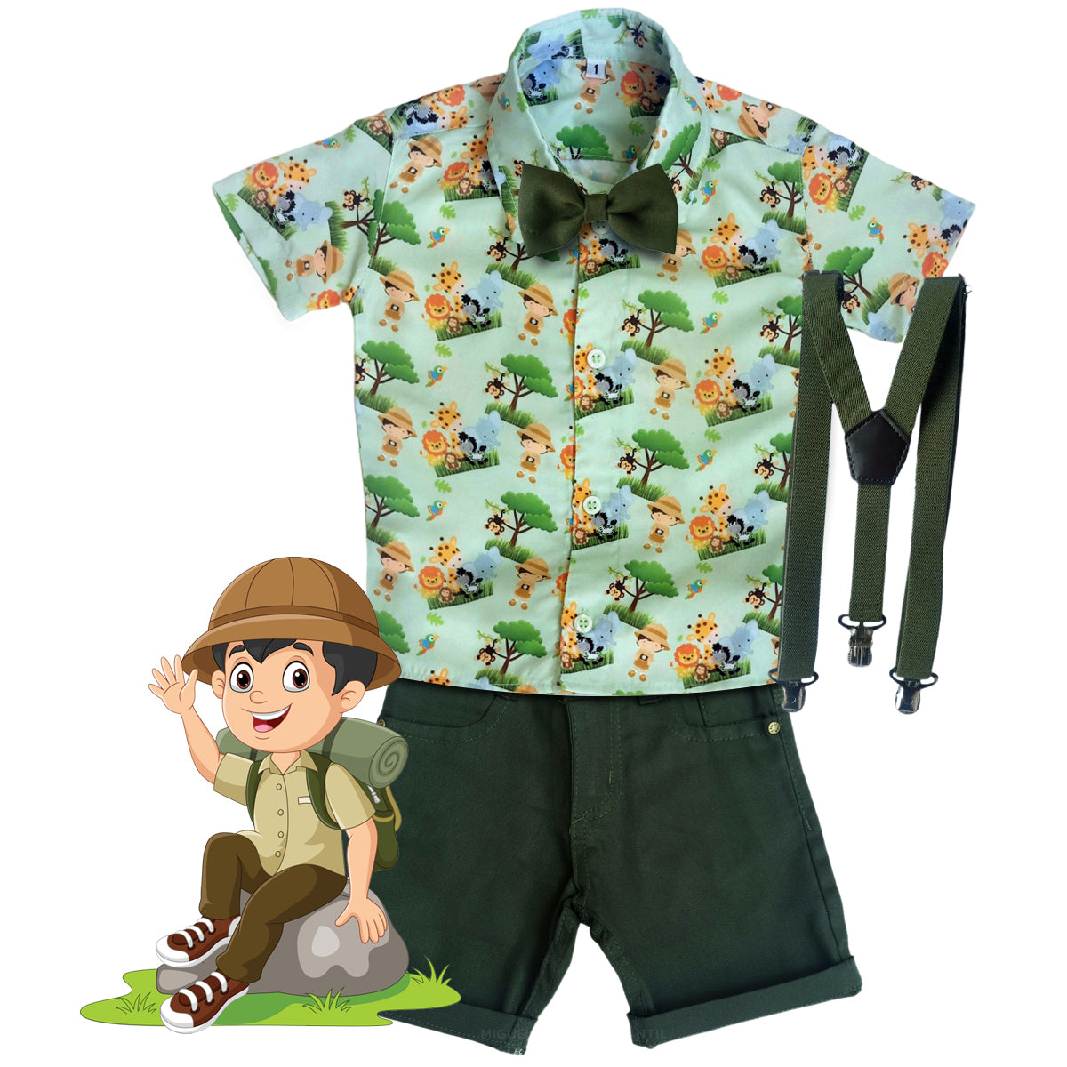 Conjunto Festa Infantil Safari Escoteiro Bebê - Kit completo Varias cores 1 ao 4 anos (Atacado)
