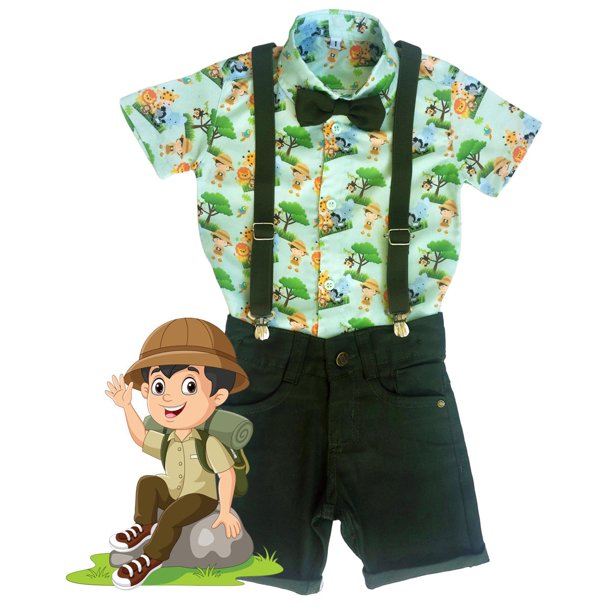 Conjunto Festa Infantil Safari Escoteiro Bebê - Kit completo Varias cores 1 ao 4 anos (Atacado)