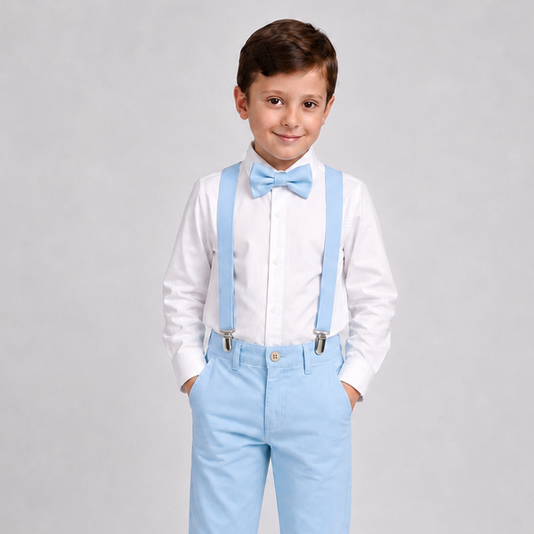 Conjunto Pajem Azul Bebê Manga Longa Infantil e Juvenil P ao 16