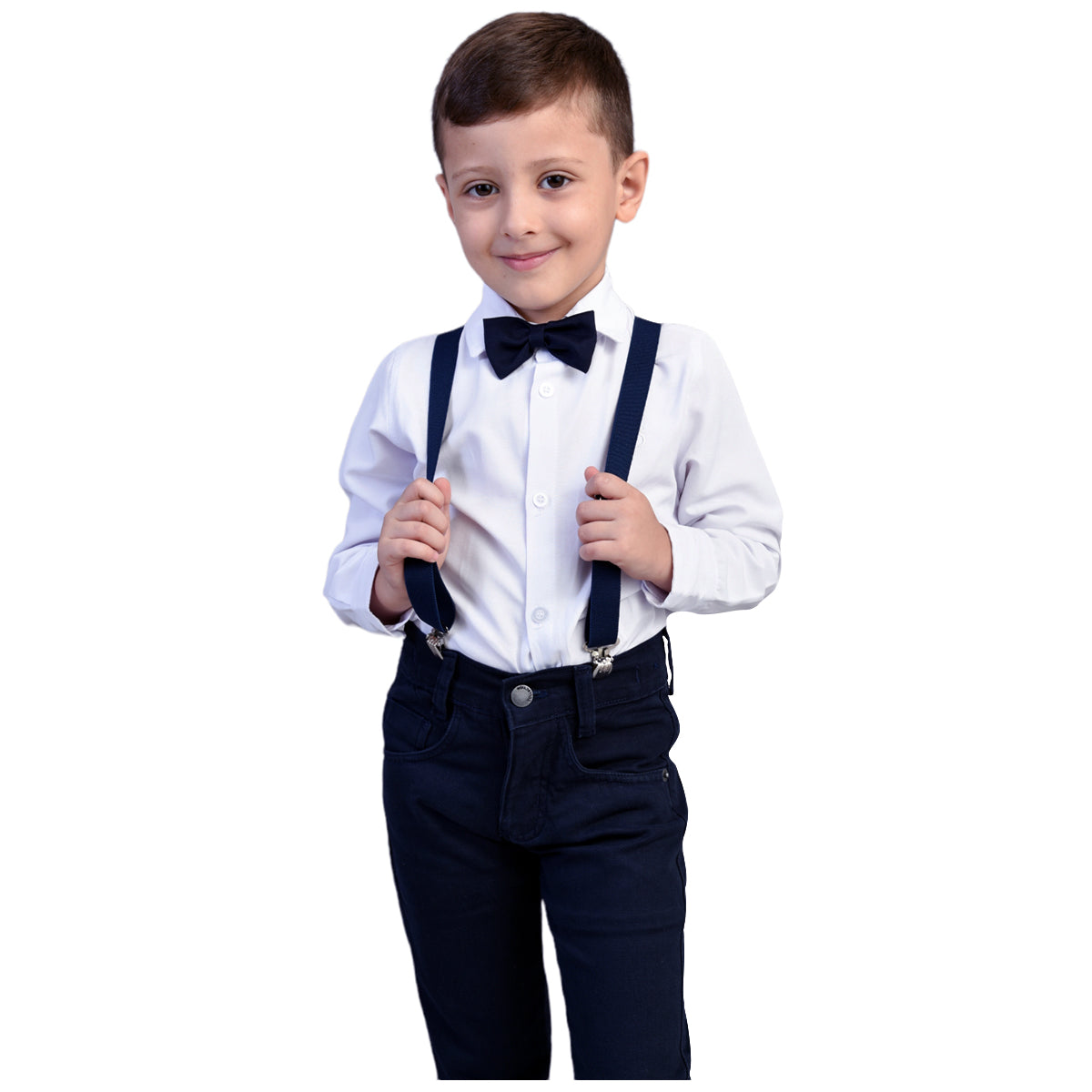 Conjunto Social  Menino Caçã Azul Marinho P ao 16 anos (Atacado)