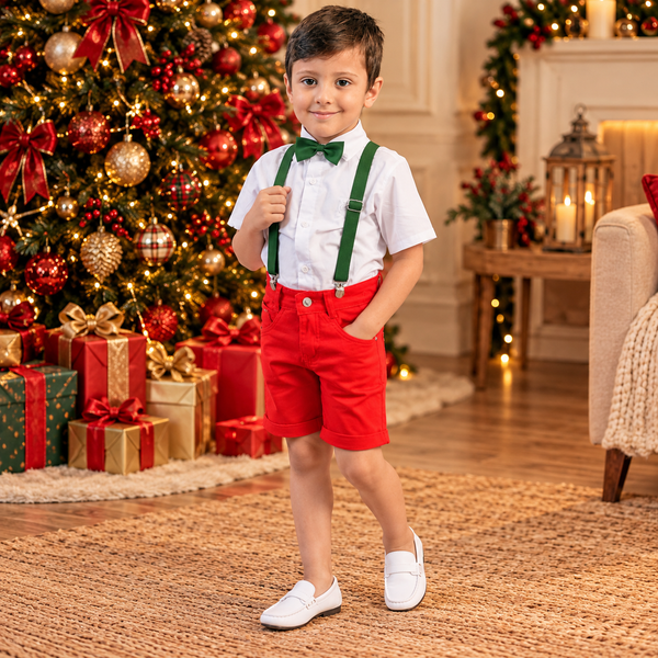 Conjunto Social Infantil Natal – Camisa e Bermuda