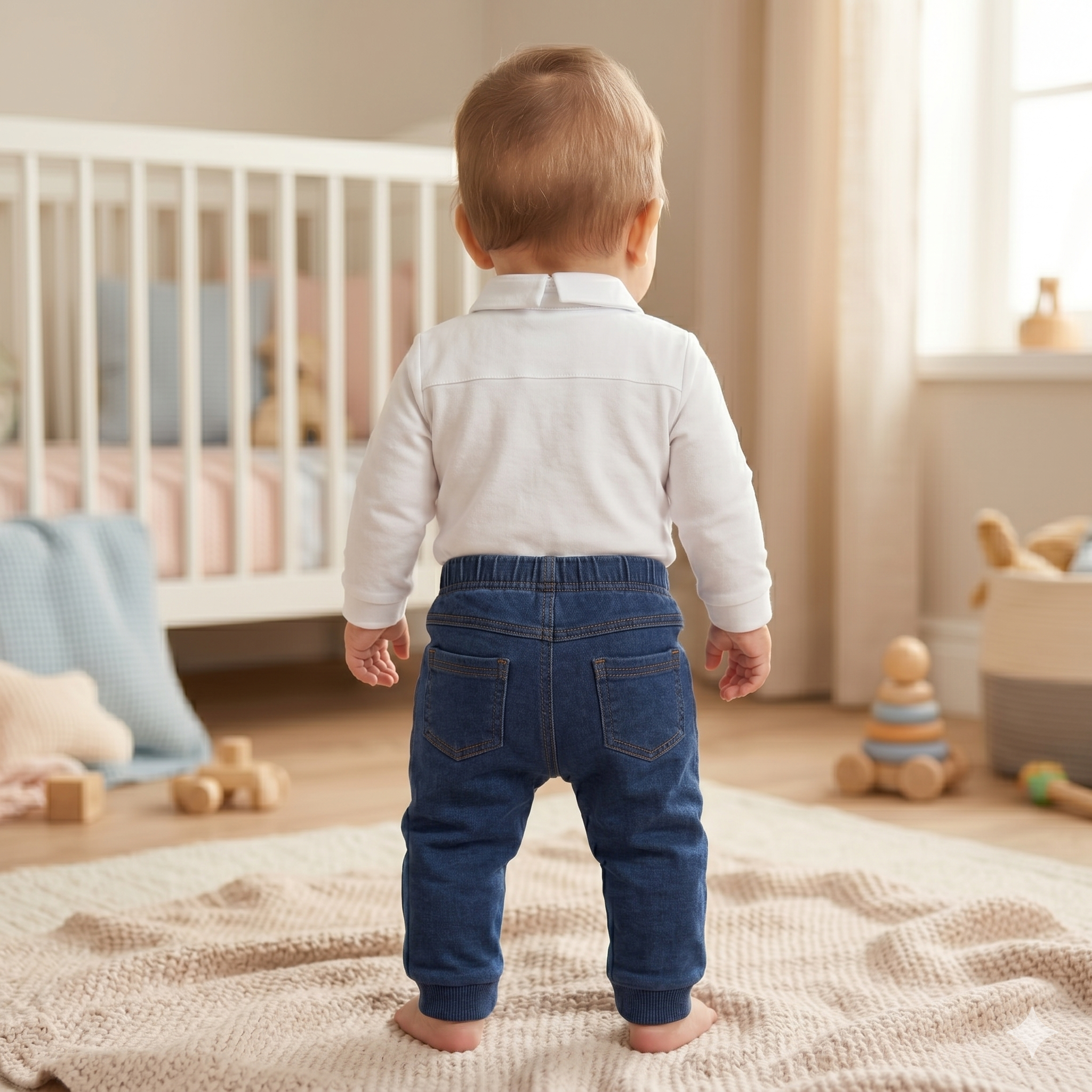 Conjunto Bebê Paraíso – Body Social Branco com Gravata e Calça Jeans Comfort