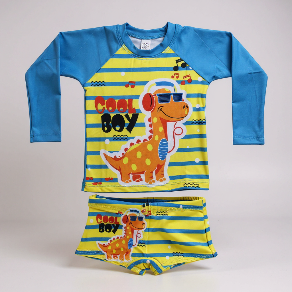 Conjunto Infantil Sunga e Camisa UV – Proteção Solar e Conforto para Praia e Piscina Menino