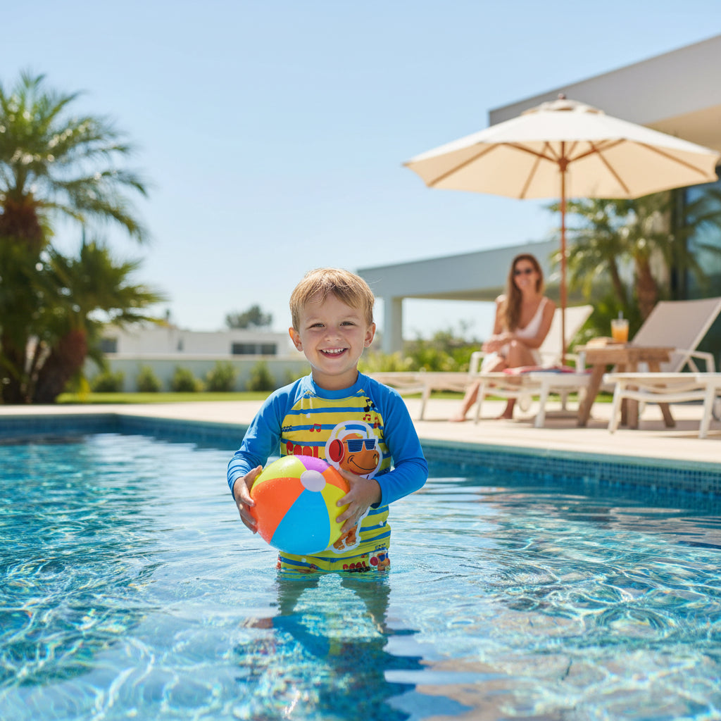 Conjunto Infantil Sunga e Camisa UV – Proteção Solar e Conforto para Praia e Piscina Menino